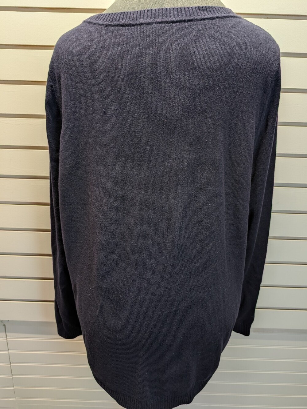 Talbots Plus Fresh Lemons Intarsia Sweater Navy Blue 2X EUC - Picture 6 of 7
